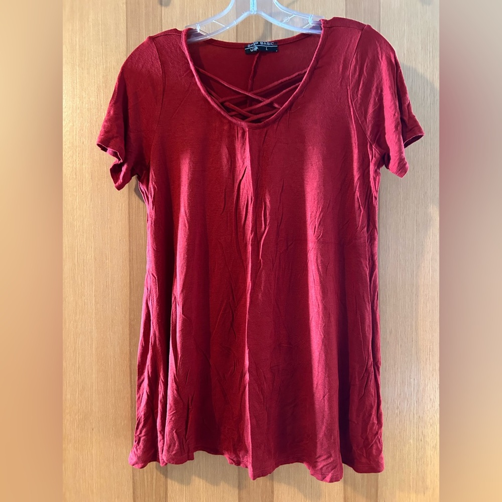 Burnt Red Top by Shop Basic.